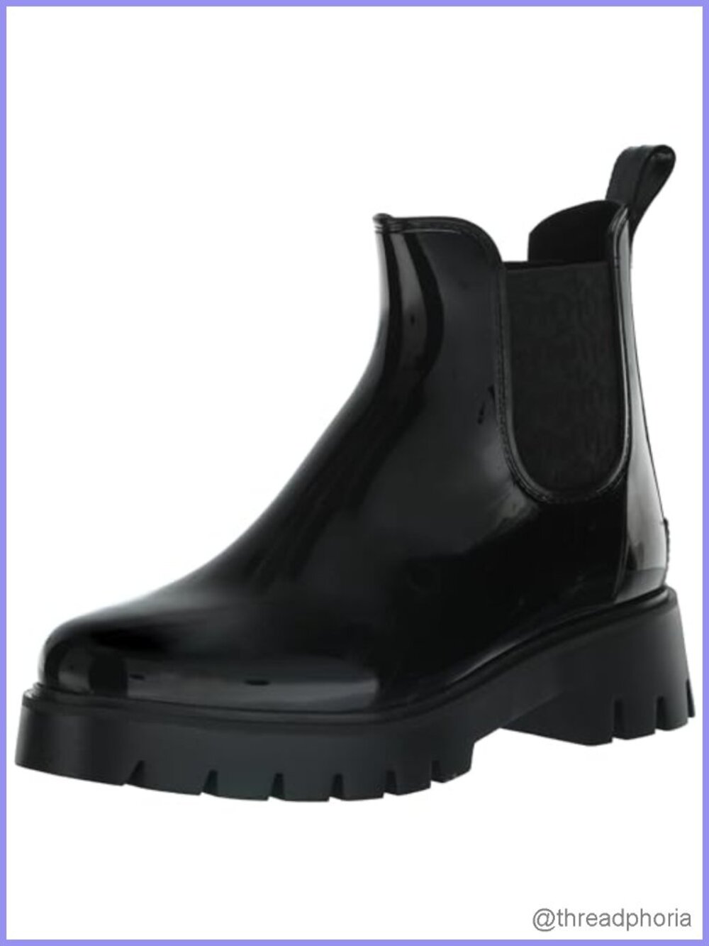 Water-Resistant Rubber Rain Bootie Slip-On Ankle Boot